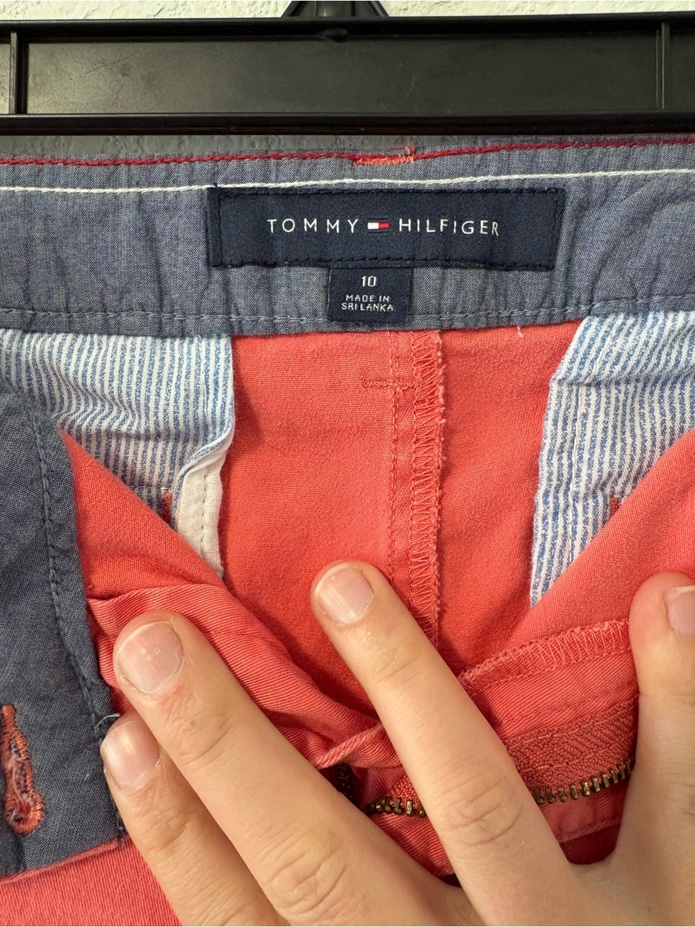 Tommy Hilfiger Womens Size 10 Coral Chino Shorts Stretch Cotton Preppy - Picture 6 of 10
